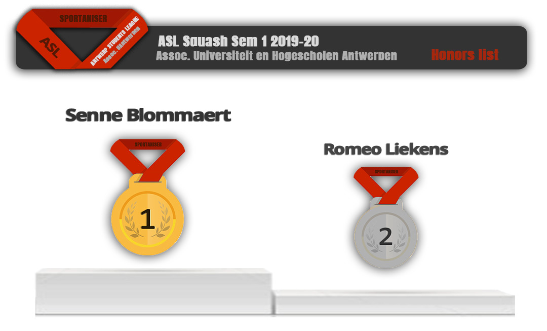 Podium ASL SQUASH 2019-20 1ste Semester